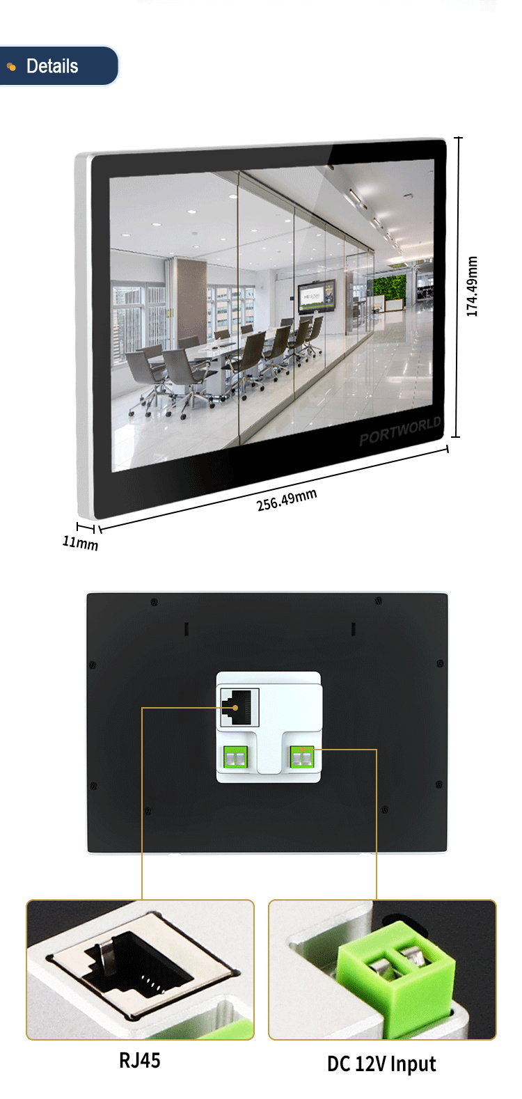 Wall mount tablet 10.1"